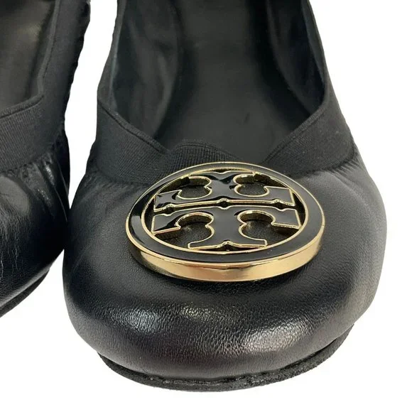 Tory Burch Shoes Womens Size 7.5 Black Caroline Mestico Slipper Soft Calf Flat - Picture 6 of 16